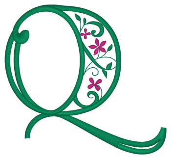 Lettre florale Q