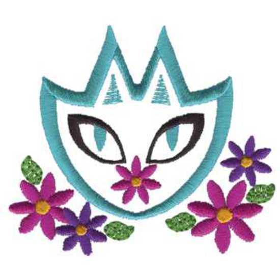 Katze W / Blumen Akzent