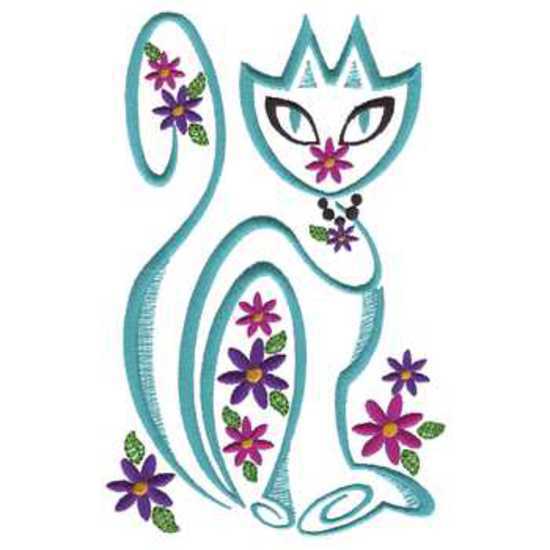Katze mit Blumen
