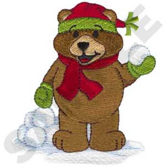 Bär mit Schneebällen