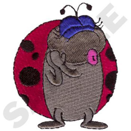 Mädchen Marienkäfer küssen