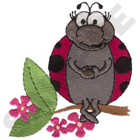 Mädchen Marienkäfer auf Zweig