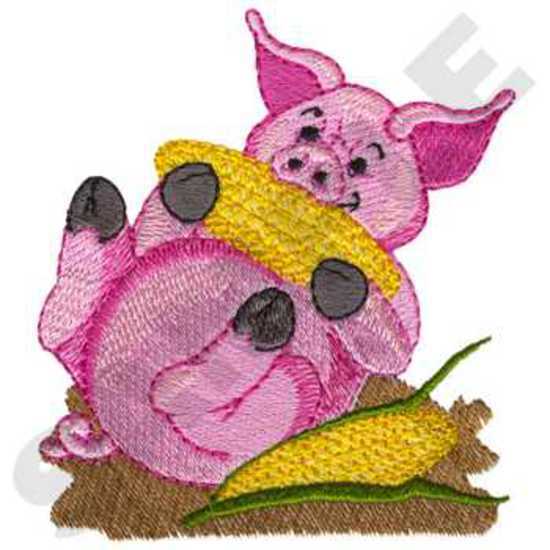 Schwein  das Mais isst