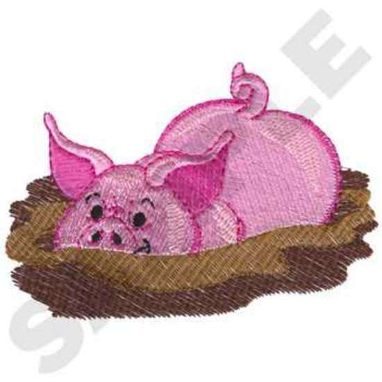 Schwein  das im Schlamm sich wälzt