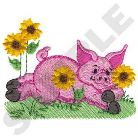 Schwein W / Sonnenblumen