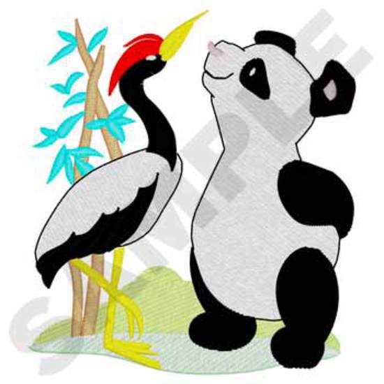 Panda und Kran