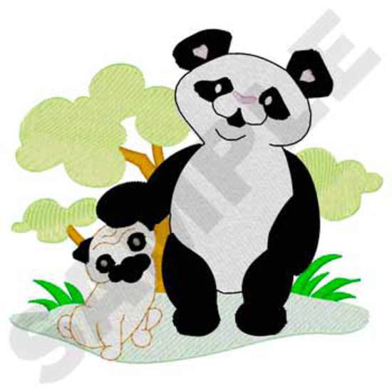 Panda und Welpe