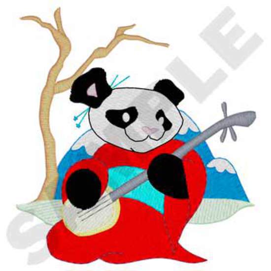Geisha Panda mit Gitarre