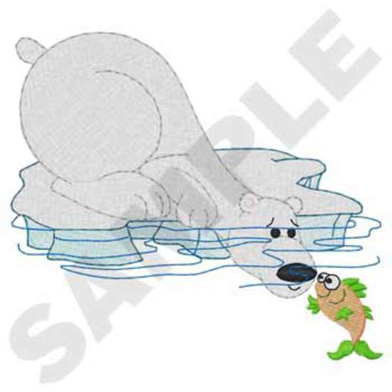 Eisbär  der Fische betrachtet