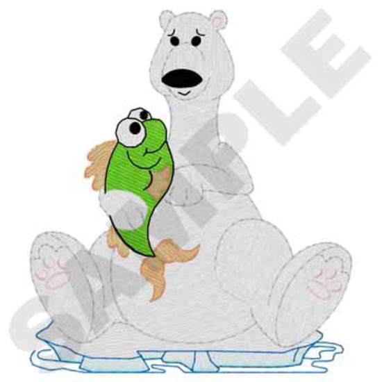 Eisbär mit Fisch