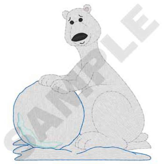 Eisbär mit Schneeball