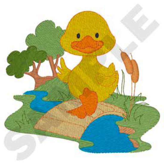 Ente auf einer Brücke