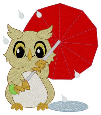 Hibou sous la pluie