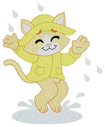 Chat sous la pluie