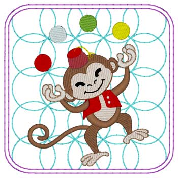 Circus Monkey Quilt Square