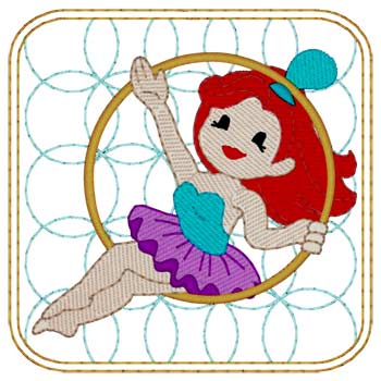 Zirkus-Acrobat-Mädchen-Quilt-Quadrat