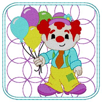Clown mit Luftballons Quilt Square