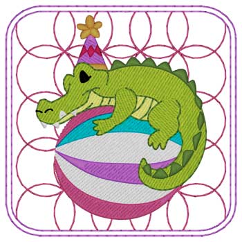 Zirkus-Alligator-Steppdecke quadratisch