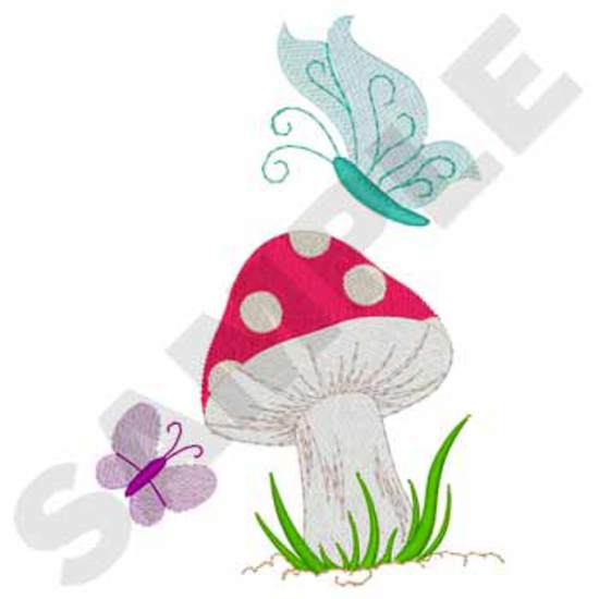 Pilz und Schmetterlinge