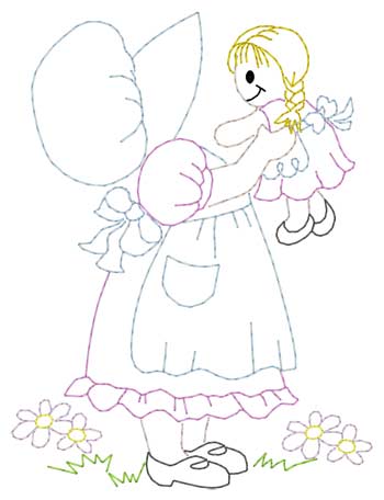Bonnet Girl & Puppe