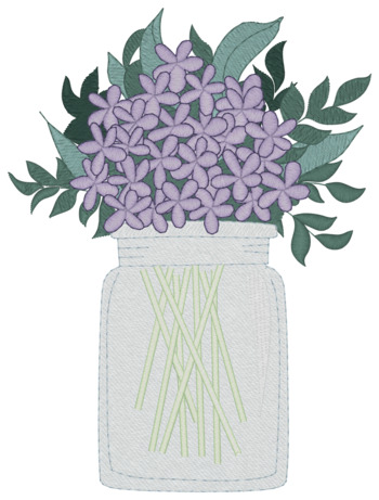 Canning Jar Vase mit Blumen