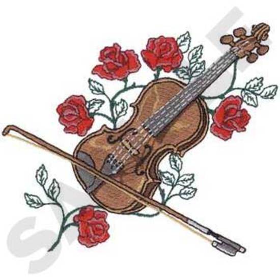Violine mit Rosen