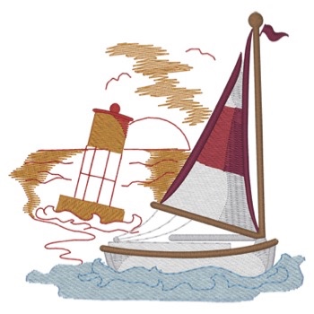 Segelboot und Boje