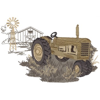 Weinlese-Traktor auf Bauernhof