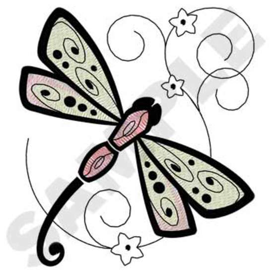 Libelle mit Blumen