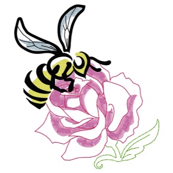 Biene auf Rose