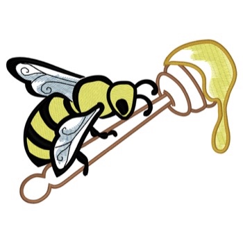 Biene auf Honig Stab