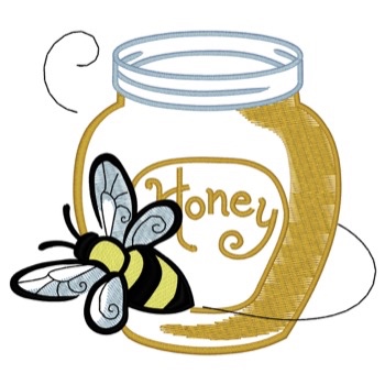 Biene und Honigtopf