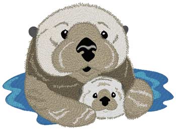 Momma Otter & Welpe