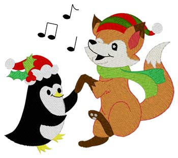 Tanzender Fuchs und Pinguin